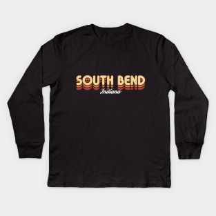 Retro South Bend Indiana Kids Long Sleeve T-Shirt